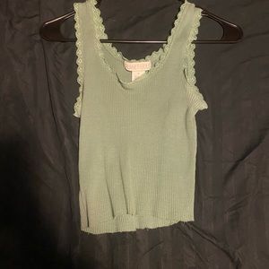green lace tank top